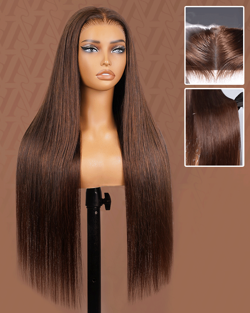 Arabella 13x6 Three-Go™ Chocolate Brown Glueless Wig Body Wave With Drawstring 100% Human Hair Wig