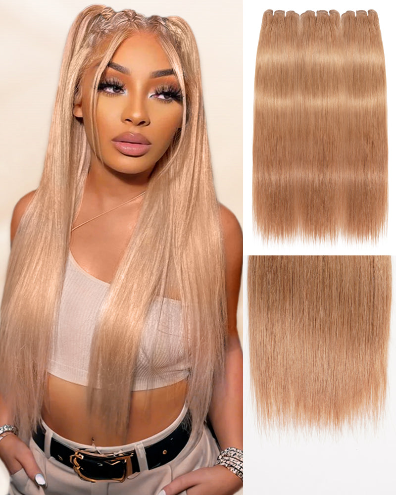 {10A 3Pcs} Milk Tea Brown Virgin Human Hair Weft 3pcs/pack Human Virgin Hair Extensions