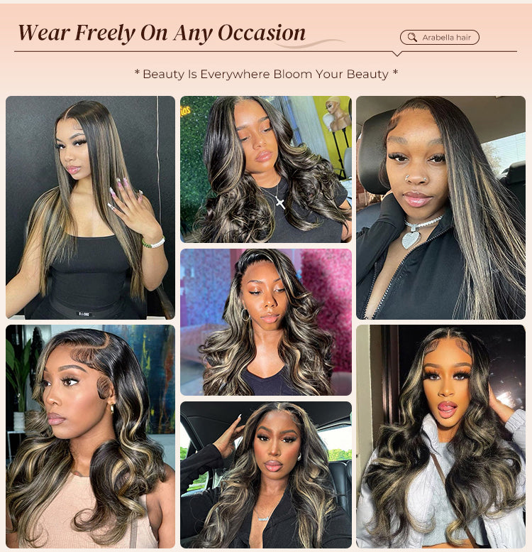 Gold Highlight Wig Suitable for Any Occasion