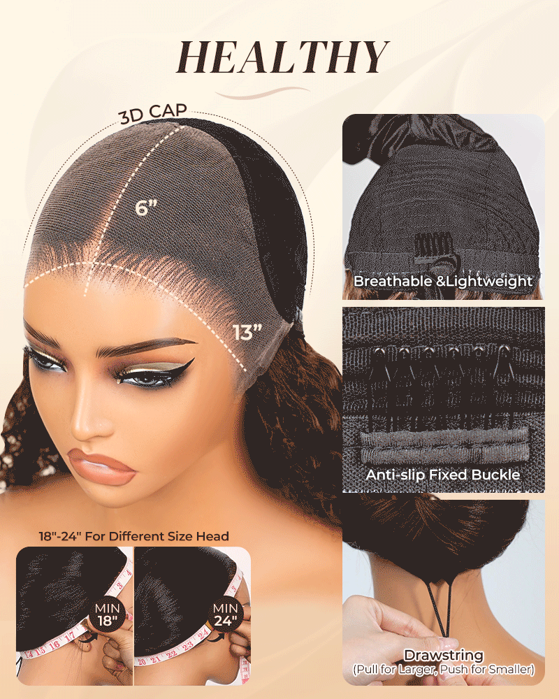 3D wig cap, seamless and breathable, fits various head sizes for all-day comfort.