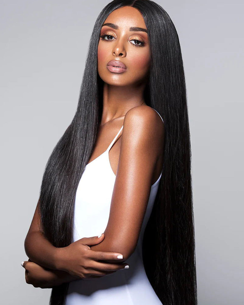 Arabella 13x6 Three-Go™ Glueless Wig 36Inch Super Long Silky Straight With Drawstring Natural Black 100% Human Hair Wig