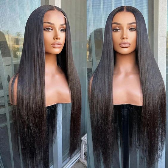 Pre-Cut 13x4 Glueless Lace Front Straight Wear&Go Upgrade HD Lace Natural Black Human Hair Wig Beginner-Friendly