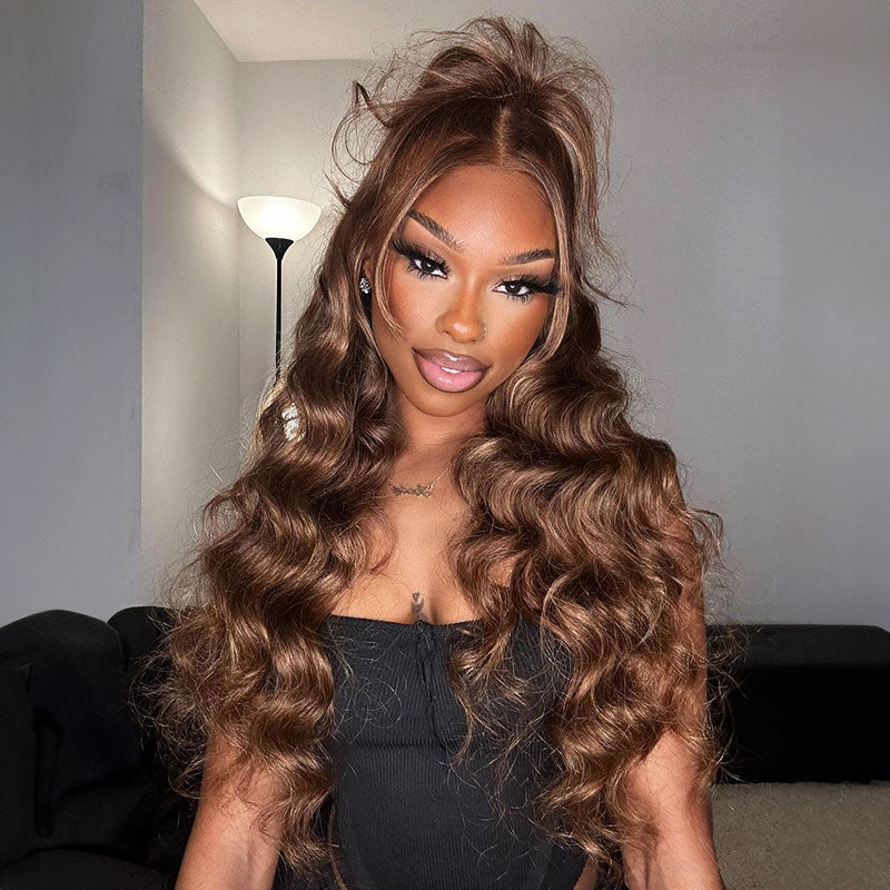 6x5 Lace Glueless Wear&Go Honey Blonde Body Wave Wig Piano Highlights Human Hair Wigs