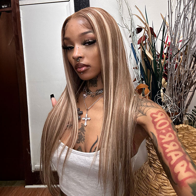 30" 13x4 Lace Front Long Straight Highlight Color