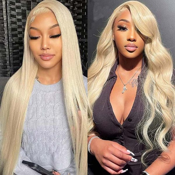 Arabella 【30" Super Sale】 Minimalist Color Series 13x4 Lace Front Pre-Bleached Knots Blonde and Brown Highlight Colored Body Wave/Straight Human Hair Wig