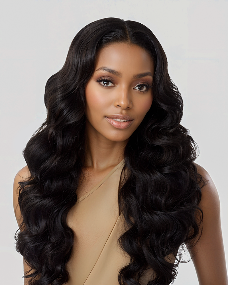 Arabella 360 Full Lace Glueless Body Wave Wig Invisi Drawstring Natural Black Pull & Go