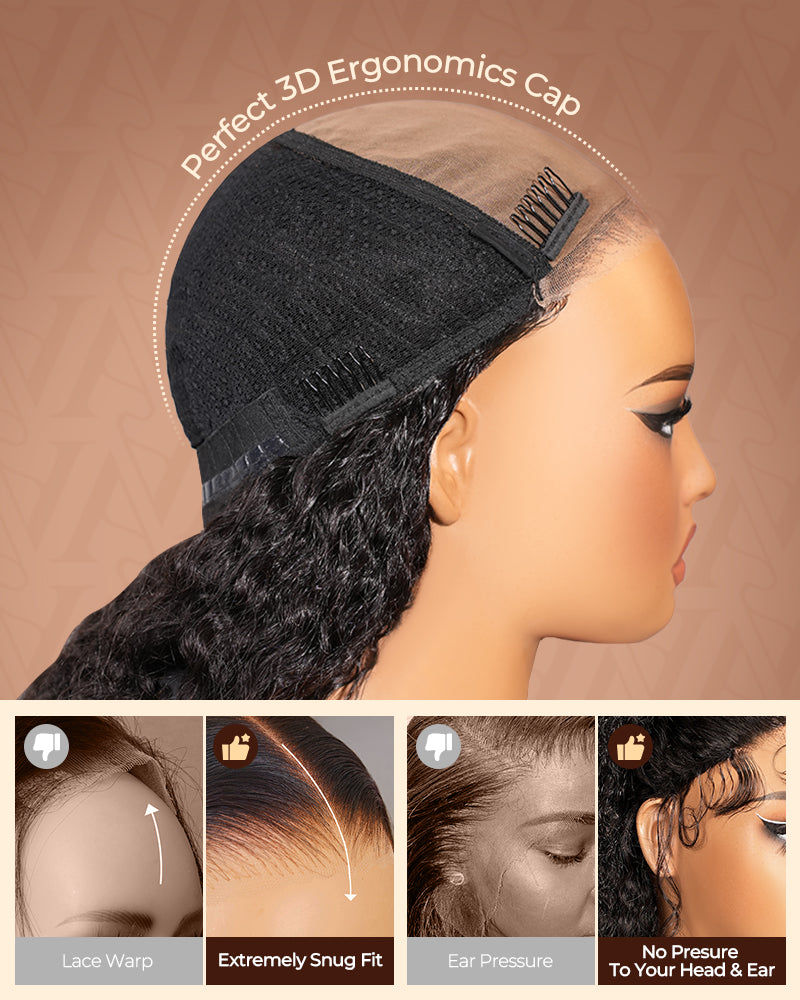 3D Lace Half Wig Water Wave Wig