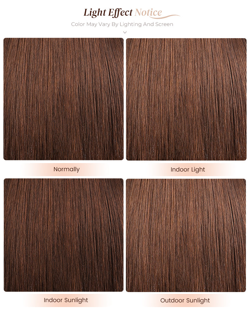 Arabella 13x4 Frontal Lace Chocolate Brown Straight Wig Pre-cut Lace Realistic Hairline