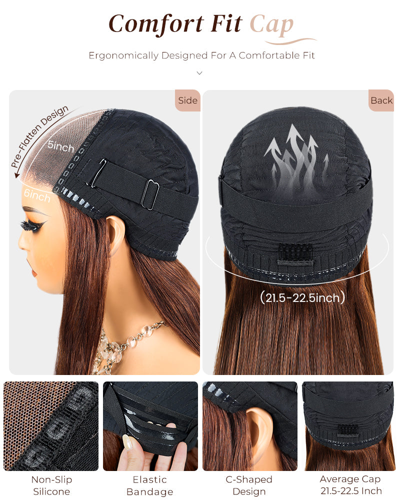 Arabella 6x5 invisible knots Glueless Chocolate Brown Body Wave Wig Pre-cut Lace Beginner Friendly