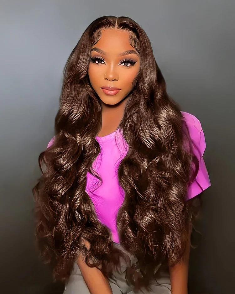 Arabella 【30" Super Sale】 6x5 invisible knots Glueless Natural Black Body Wave/Silky Straight Wig Pre-cut Lace