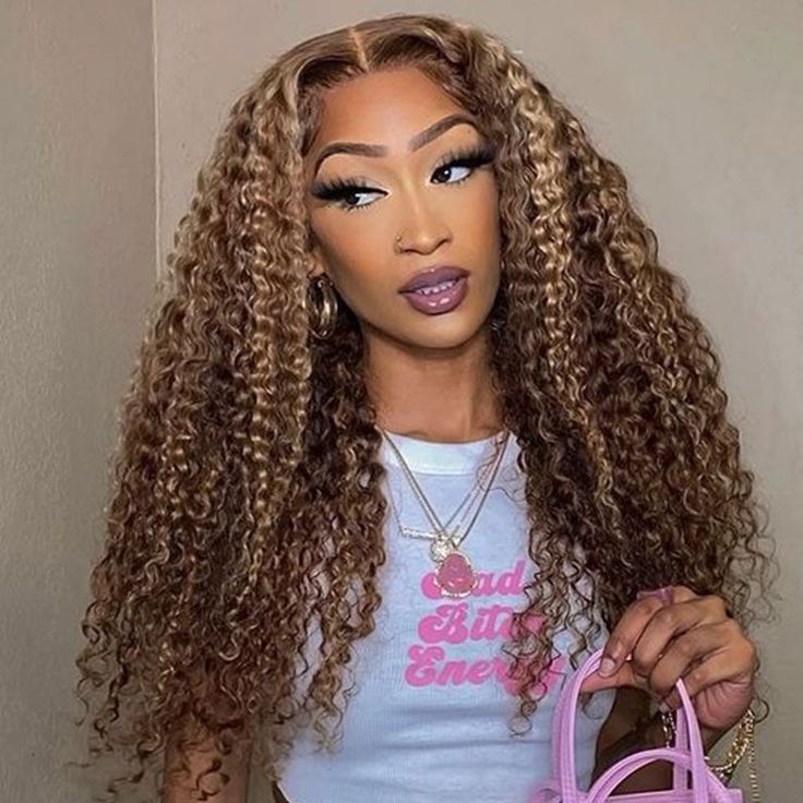 13x4 Lace Pre-Cut Highlight Piano Colored Jerry Curly Upgrade Lace Front Glueless Human Hair Wigs