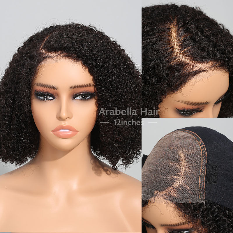 Glueless 6x5 Pre-cut Lace Closure Curly Bob Wig Wear Go Upgrade Hd Lace Natural Black Human Hair Wig Beginner Friendly
