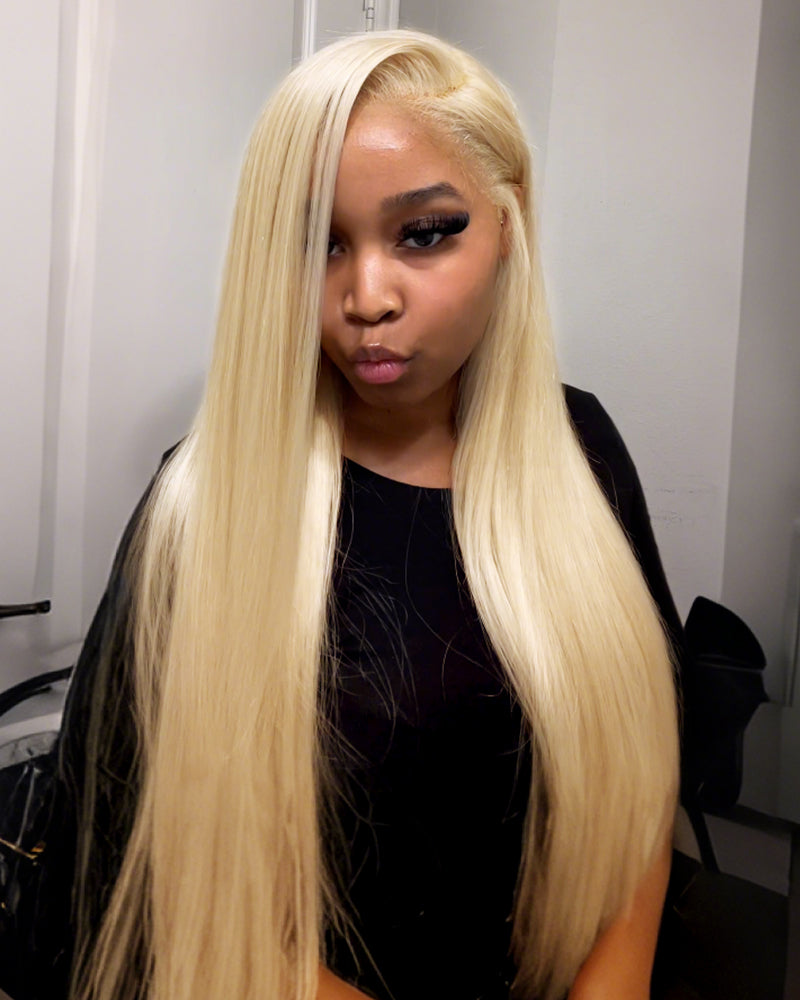 【$299 = 2 WIGS】Arabella 6x5 invisible knots Glueless 613 Blonde Silky Straight Bob Wig Pre-cut Lace Beginner Friendly