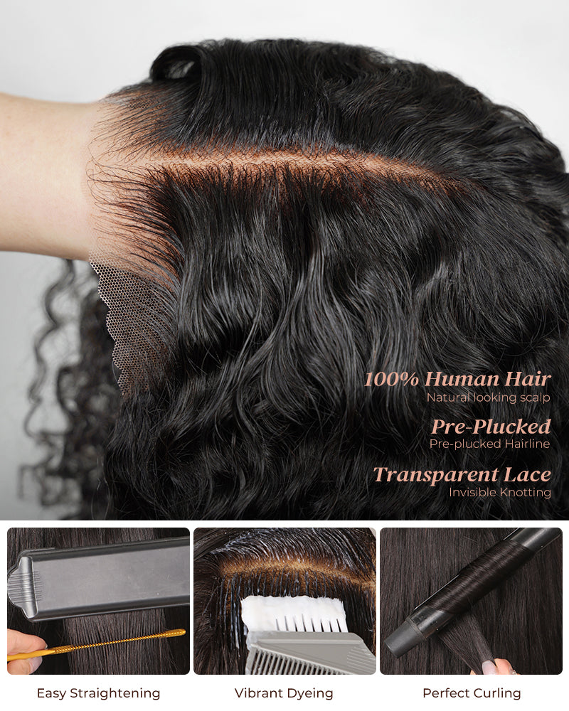 【Bogo Sale】Jerry Curly Double Drawn Short Bob 6-inch Deep Lace Front Human Hair Wigs