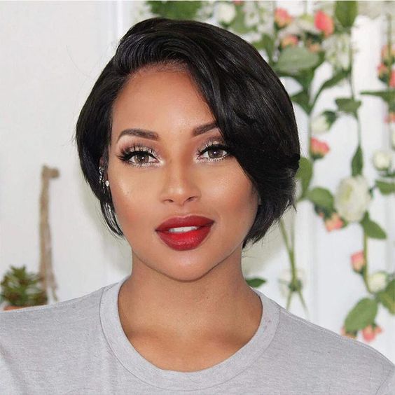 Pixie Cut Straight Human Hair Wigs PrePlucked Wig Cardi B Style Remy Brazilian Hair Glueless Short Bob Wigs