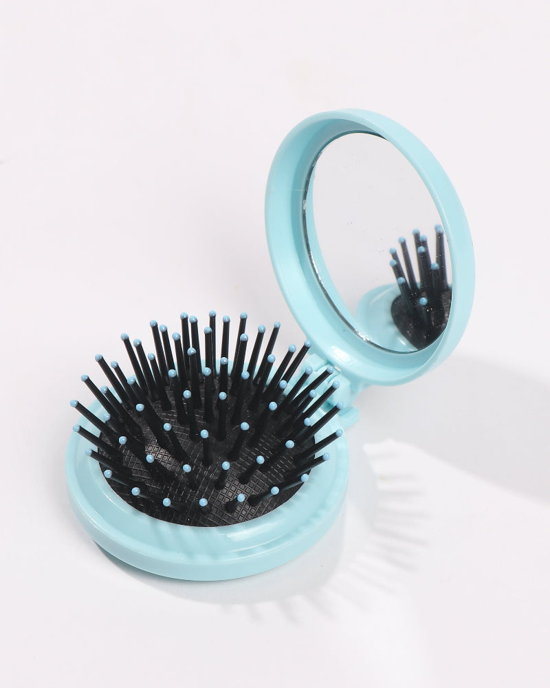 Arabella Folding Travel Hair Brush with Mirror