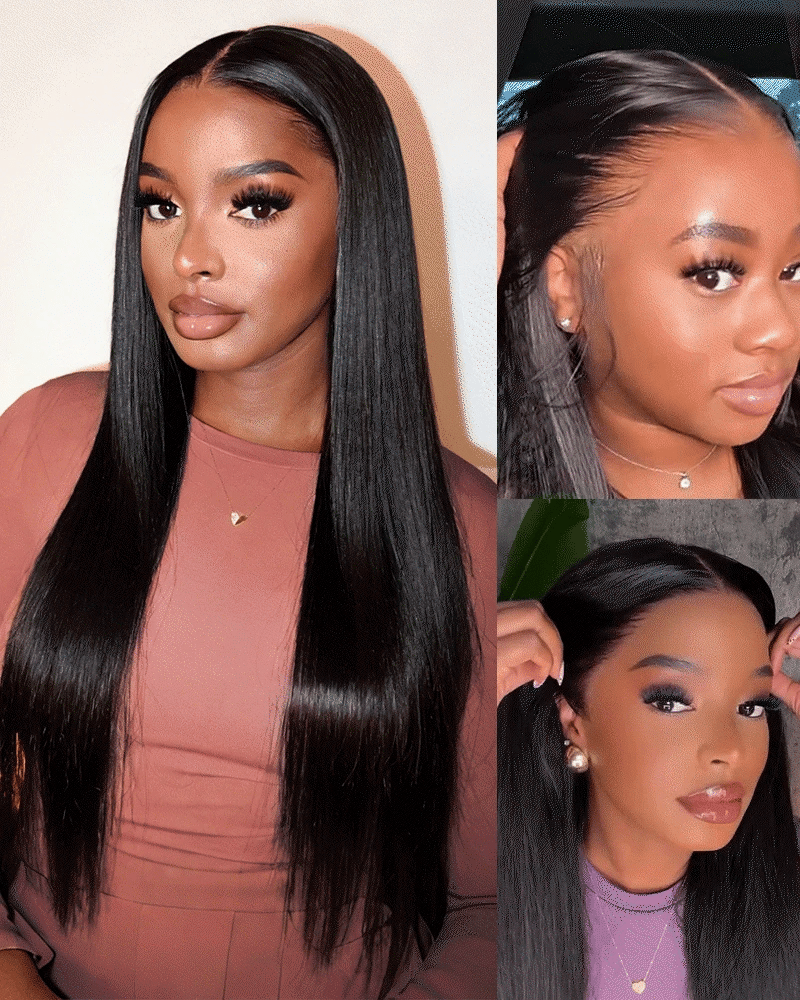 【$299 = 2 WIGS】Arabella 13x6 Three-Go™ Glueless Wig Silky Straight With Drawstring Natural Black 100% Human Hair Wig