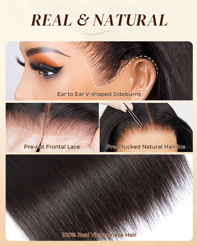 【VIP Offer】Arabella 13x6 Three-Go™ Glueless Wig Water Wave With Drawstring Natural Black 100% Human Hair Wig