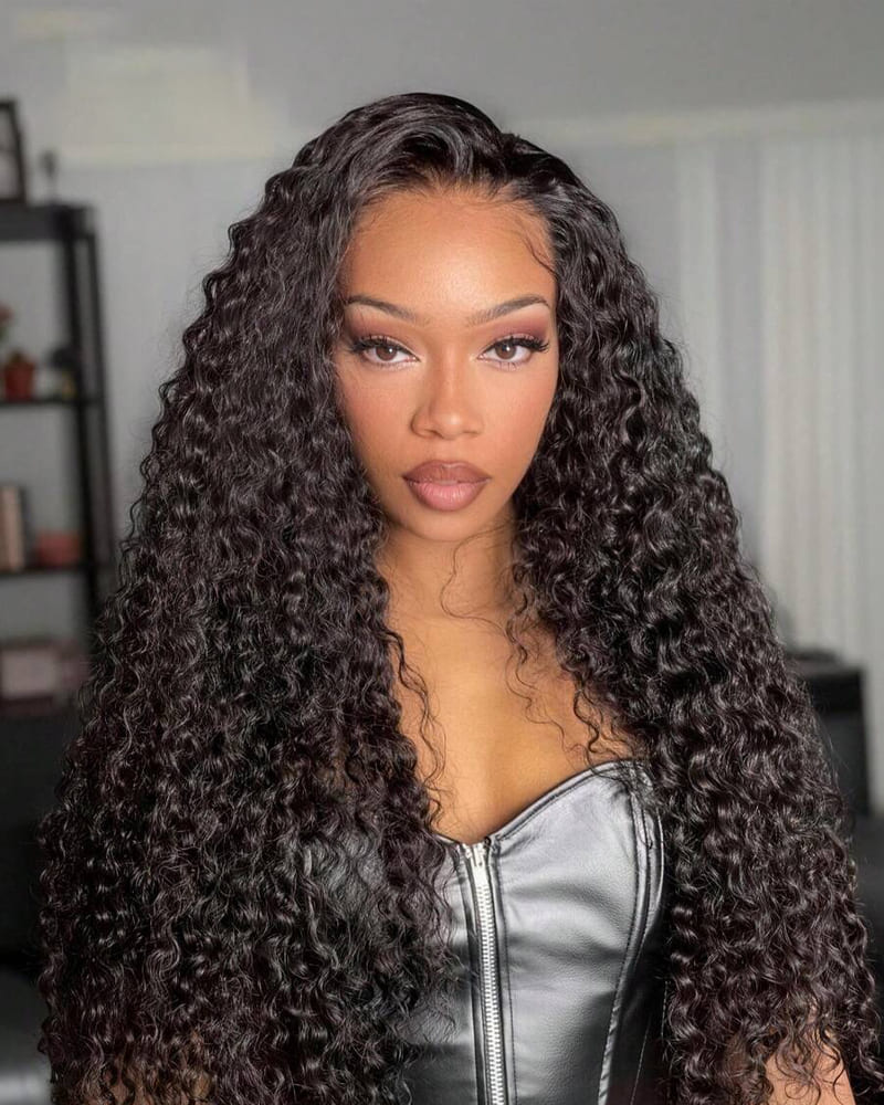 【VIP Offer】Arabella 13x6 Three-Go™ Glueless Wig Water Wave With Drawstring Natural Black 100% Human Hair Wig