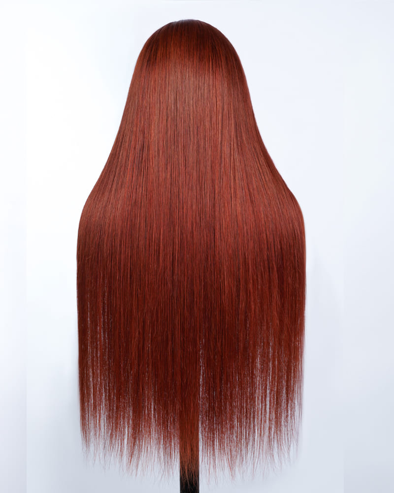 Arabella 13x6 Three-Go™ Reddish Brown Glueless Wig Straight With Drawstring 100% Human Hair Wig