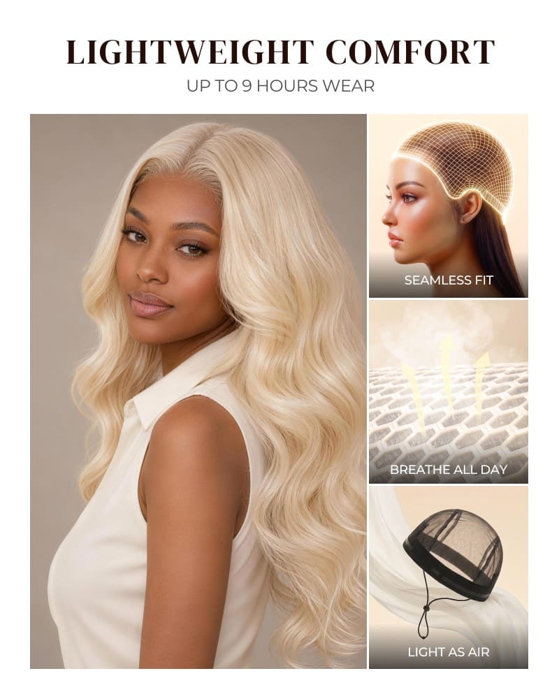 Arabella 6x5 invisible knots Glueless 613 Blonde Body Wave Wig Pre-cut Lace Beginner Friendly