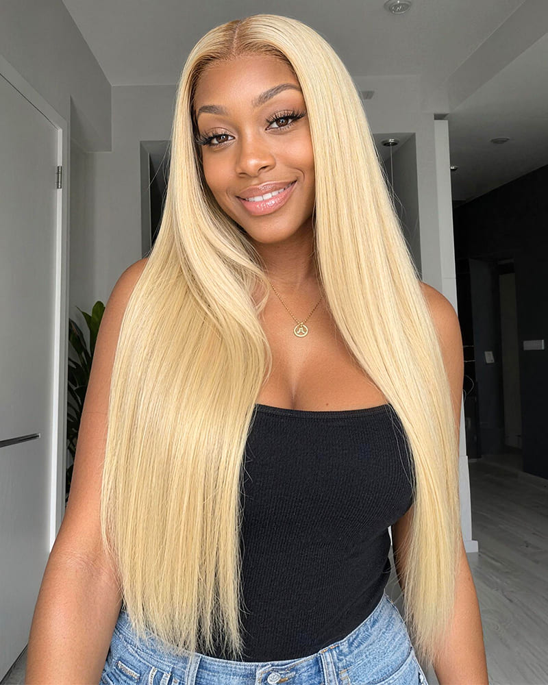 Arabella 13x6 Three-Go™ 613 Blonde Glueless Wig Silky Straight With Drawstring 100% Human Hair Wig