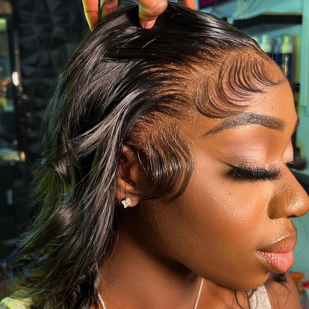360 Full Lace Frontal 180% Density Body Wave Free Part Frontal Human Hair Wigs With Baby Hair Breathable Natual Black - arabellahair.com