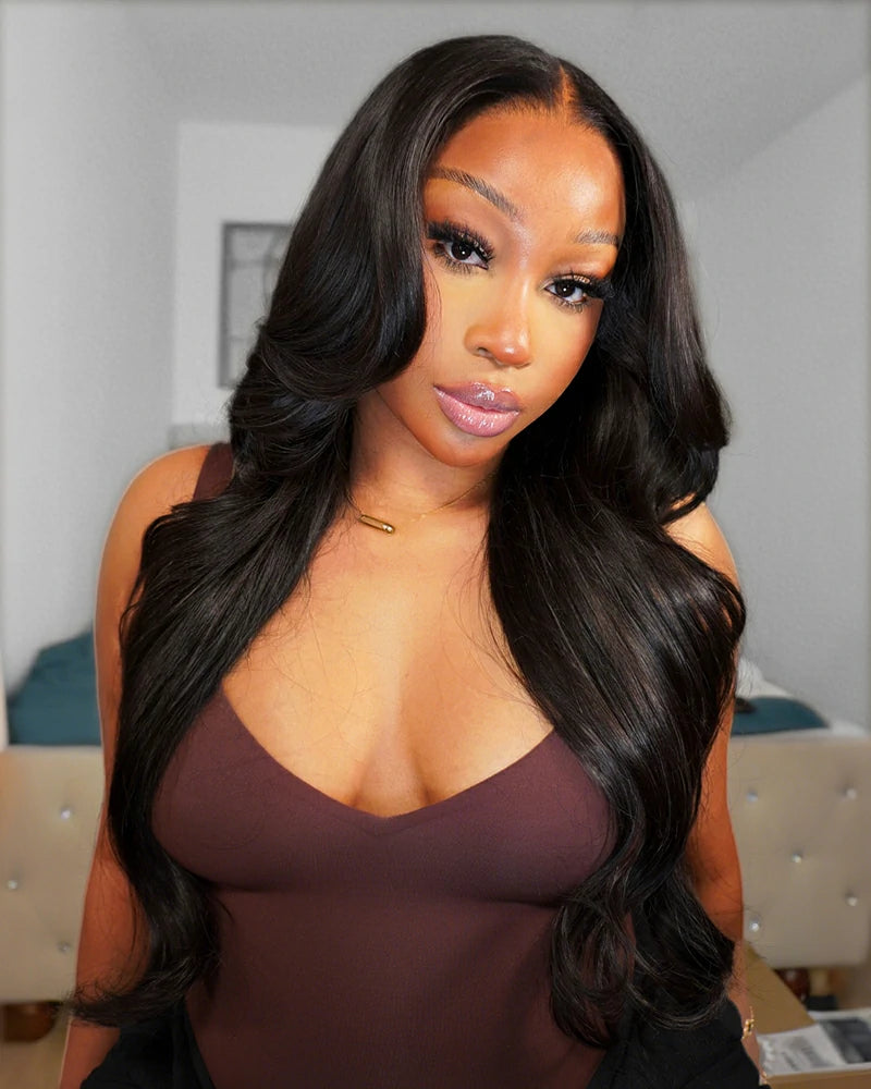 Arabella 13x6 Three-Go™ Glueless Extra Long Wig Body Wave With Drawstring Natural Black 100% Human Hair Wig