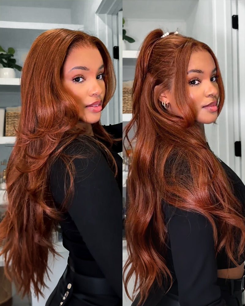 Ginger Glueless Wig – 100% Human Hair Loose Body Wave, 13x6 Lace Front
