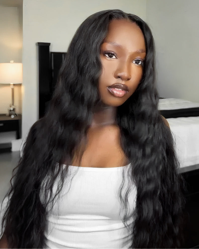 Pure-Luxe™ Soft Curls Natural Black Easy Wear Glueless 13x6 Ultra-Dense Human Hair Wig Pre-Cut Lace