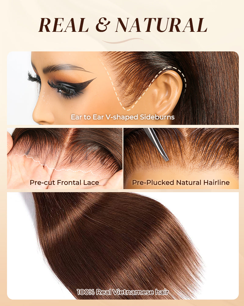 Arabella 13x6 Three-Go™ Glueless Wig Water Wave With Drawstring Natural Black 100% Human Hair Wig