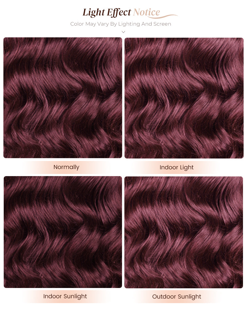 【$299 = 2 WIGS】Arabella 13x4 Frontal Lace Dark Plum Body Wave Wig Invisible Knots Realistic Hairline