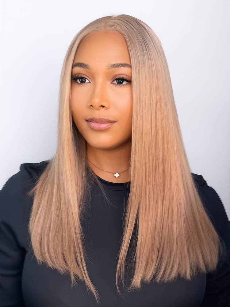 【Bogo Sale】Limited Design Ash Honey Blonde Colored Straight Bob Glueless 6x5 Pre-Cut Lace Human Hair Wigs