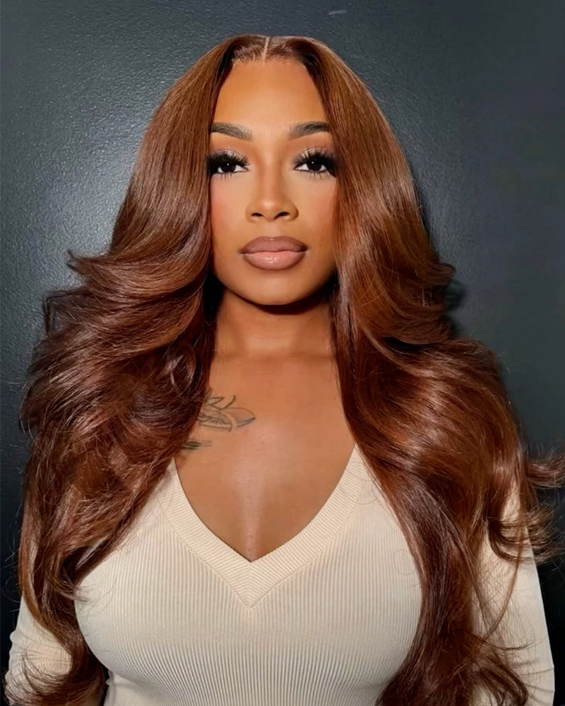 Arabella 13x6 Three-Go™ Extra Long Chocolate Brown Glueless Wig Body Wave With Drawstring 100% Human Hair Wig