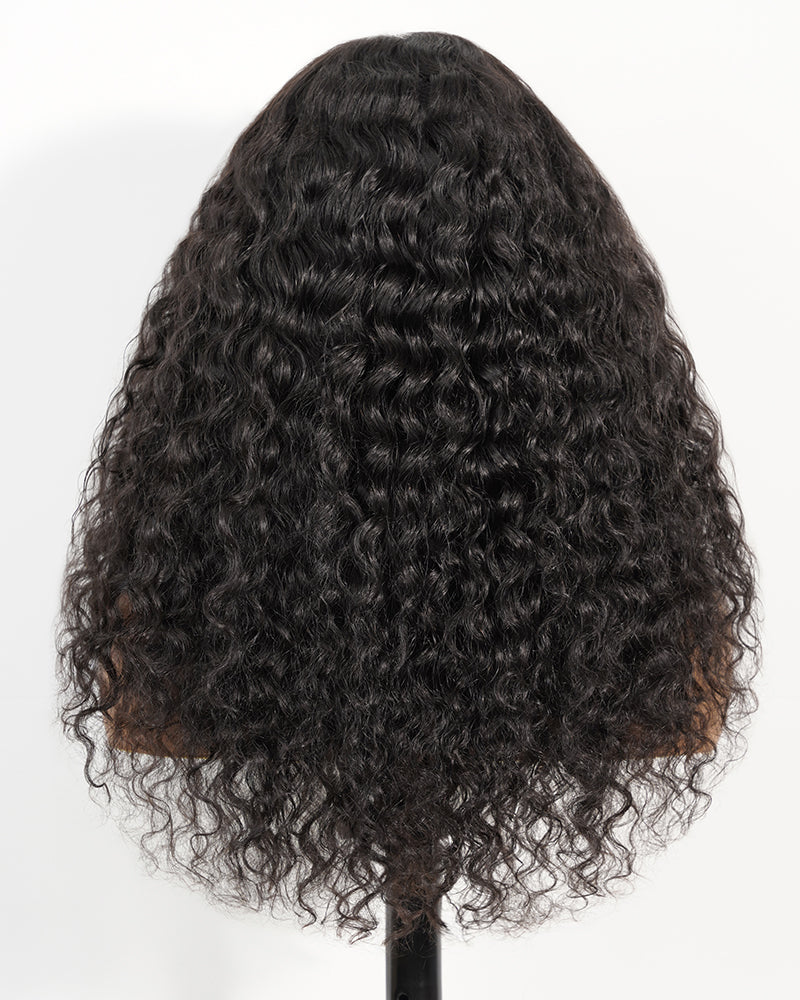 Value Set | Arabella 13x6 Three-Go™ Glueless Wig Water Wave With Drawstring Natural Black 100% Human Hair Wig