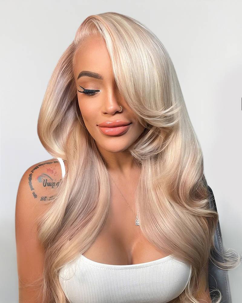 Arabella 13x6 Three-Go™ Glueless Blonde Highlight Loose Body Wave/Silky Straight Wig With Drawstring For Beginner