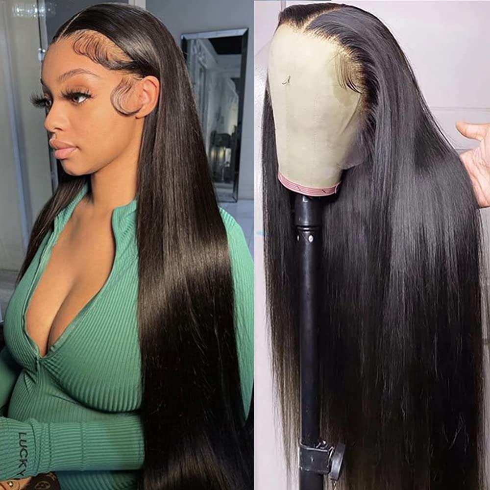 HD Lace 15A Double Drawn Mink Hair 4x4/5x5 Lace Frontal Straight Human Hair Wigs 210% Density