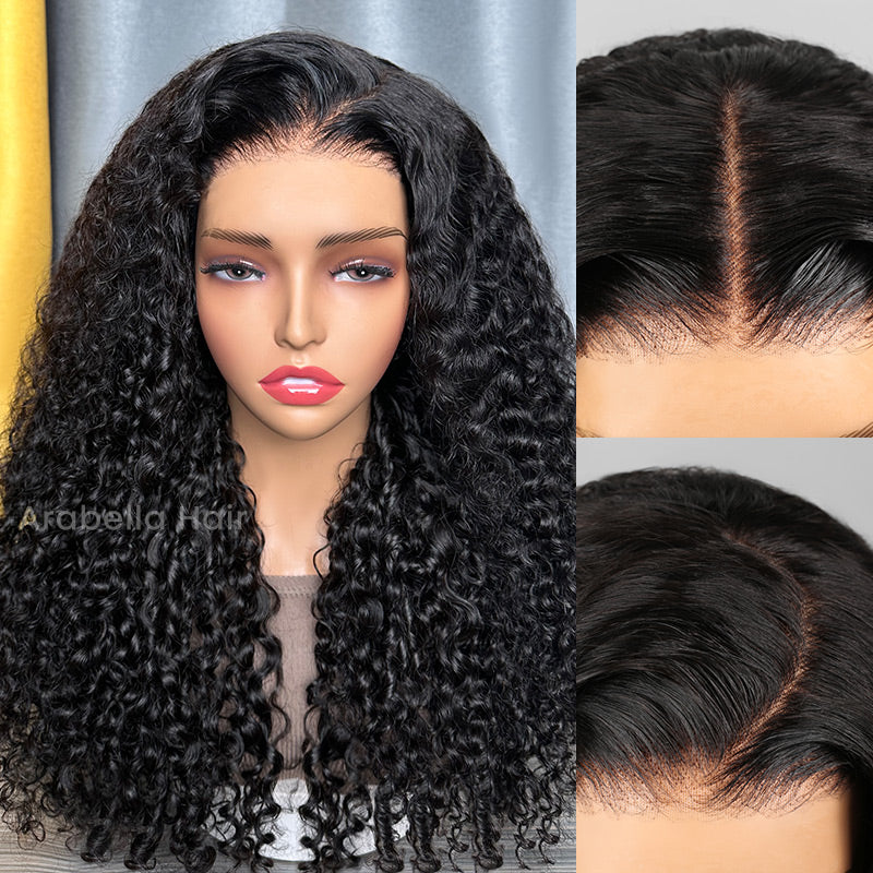Arabella 6x5 Invisible Knots Glueless Jerry Curly Wig Pre-cut Lace Natural Black Beginner Friendly