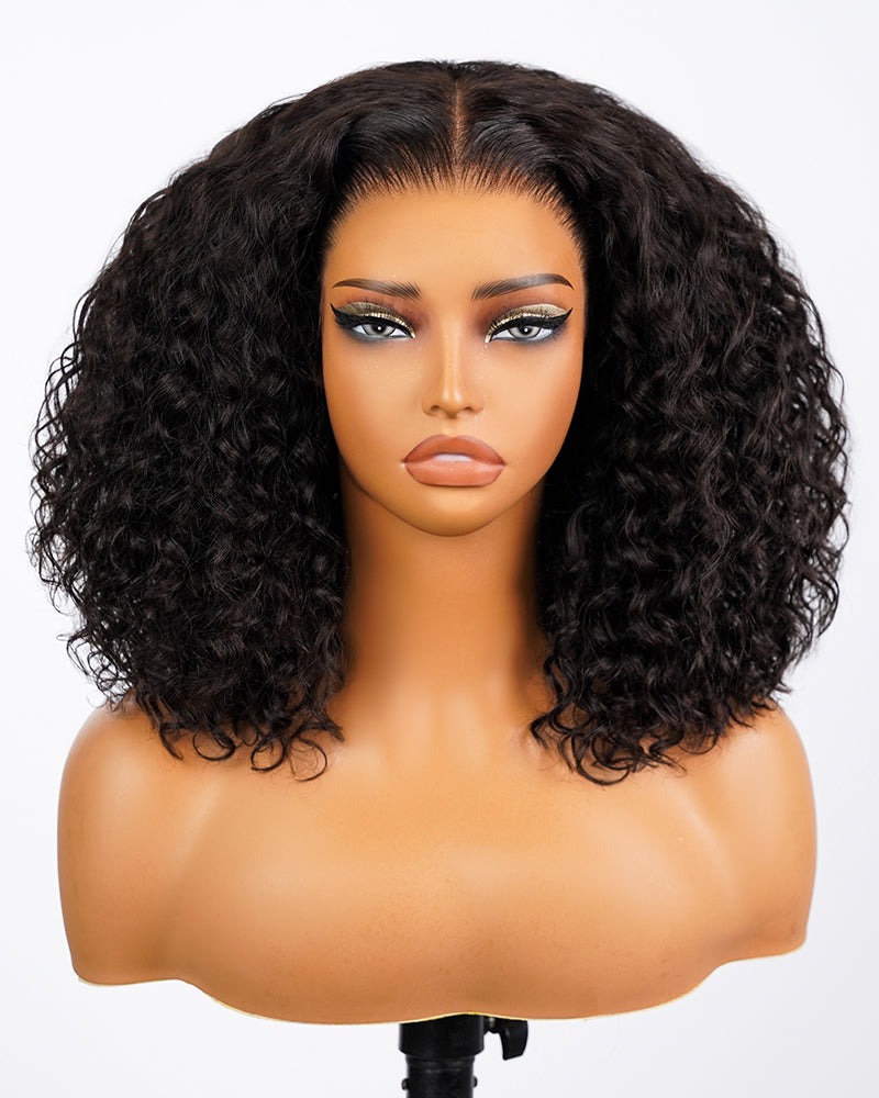 Arabella 13x6 Three-Go™ Glueless Wig Water Wave With Drawstring Natural Black 100% Human Hair Wig