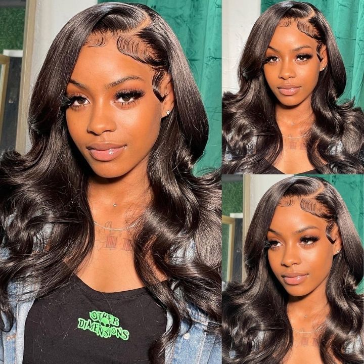 HD Lace 15A Top Hair Grade 4x4/5x5 Lace Closure Wig Natural Black Color Human Hair Wig BodyWave Style