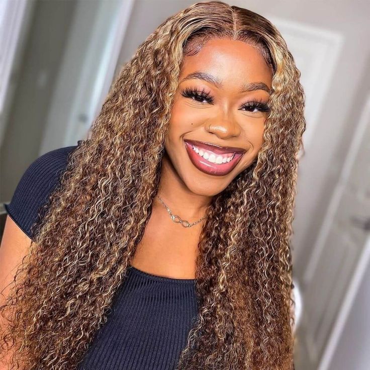 13x4 Lace Pre-Cut Highlight Piano Colored Jerry Curly Upgrade Lace Front Glueless Human Hair Wigs