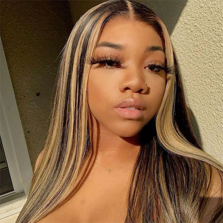 30" Glueless 6x5 Lace Balayage Highlight Colored Wigs Straight Human Hair Wigs Beginner Friendly