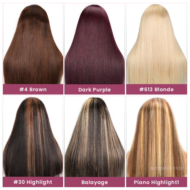 Arabella 【30" Super Sale】 Minimalist Color Series 13x4 Lace Front Pre-Bleached Knots Blonde and Brown Highlight Colored Body Wave/Straight Human Hair Wig