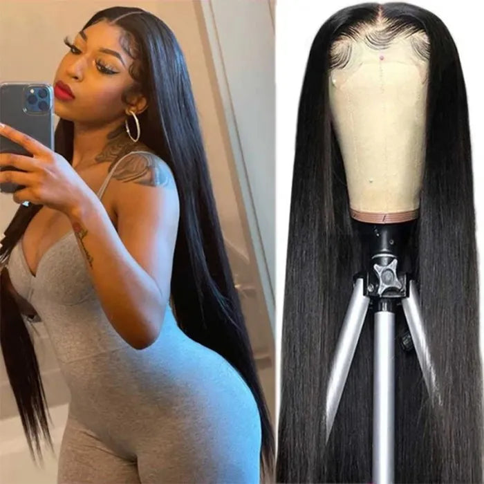 HD Lace 15A Double Drawn Mink Hair 4x4/5x5 Lace Frontal Straight Human Hair Wigs 210% Density