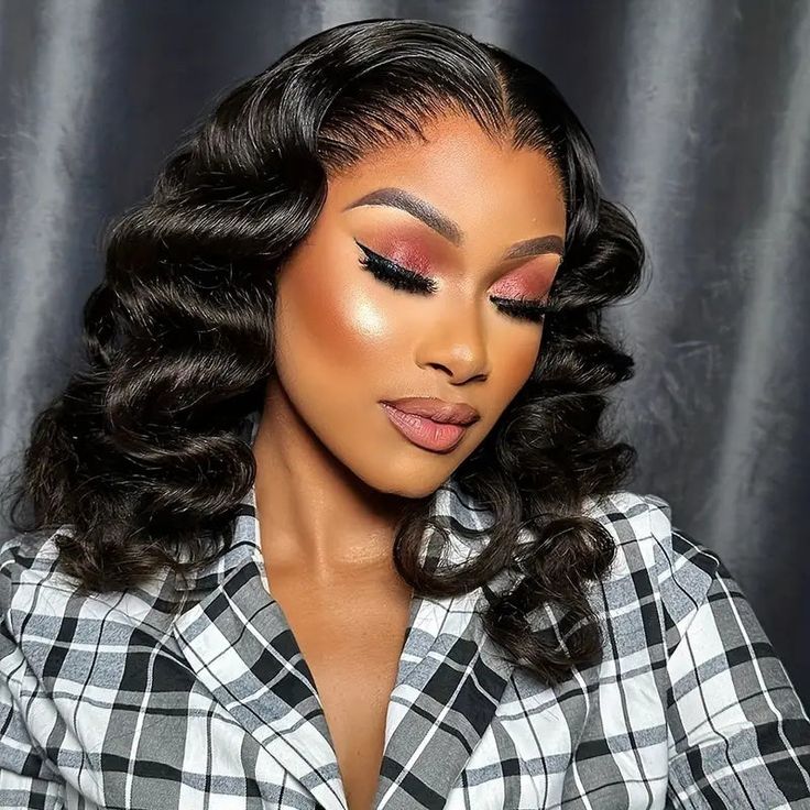 Arabella 6 Inches Deep Part Natural Black Jerry Curly Bob Wig 100% Human Hair Wig