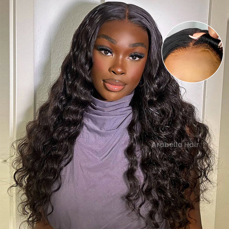 Arabella 360 Full Lace Glueless Loose Deep Wave Wig Invisi Drawstring Natural Black Pull & Go