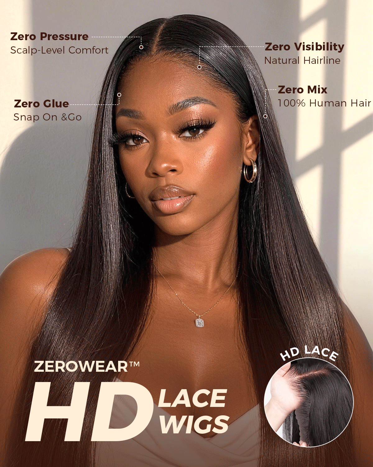 Arabella 13x6 Three-Go™ Glueless Wig 36Inch Super Long Silky Straight With Drawstring Natural Black 100% Human Hair Wig