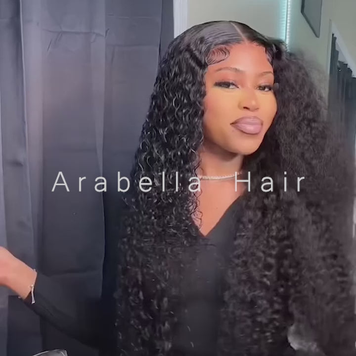 Pre-Cut 13x4 Glueless Lace Front Jerry Curly Wear&Go Upgrade HD Lace Natural Black Human Hair Wig Beginner-Friendly