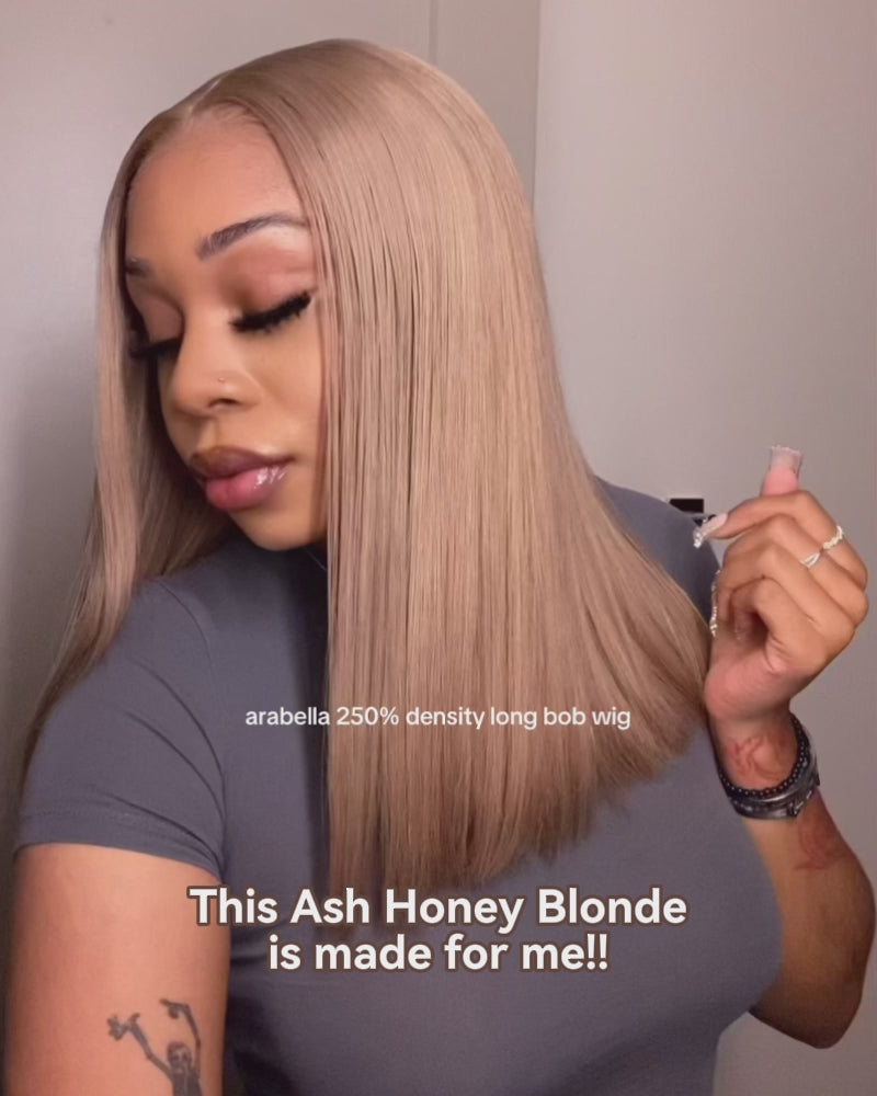 【Bogo Sale】Limited Design Ash Honey Blonde Colored Straight Bob Glueless 6x5 Pre-Cut Lace Human Hair Wigs