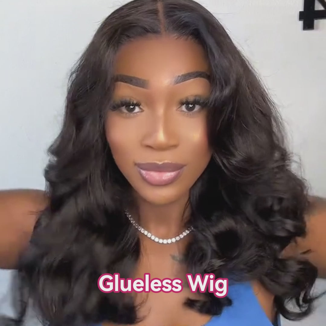 Arabella 6 Inches Deep Part Silky Straight Wig Middle Part Natural Black 100% Human Hair Wig